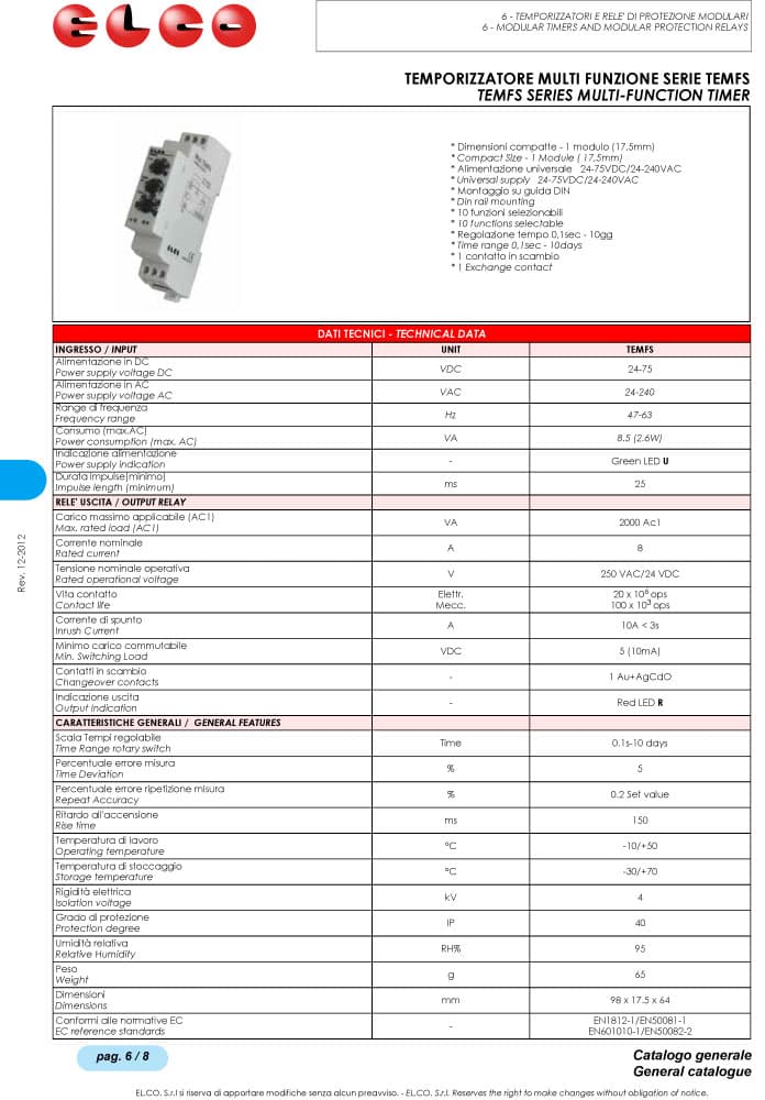 Elco Multi Functional Timers - TEMF S Series