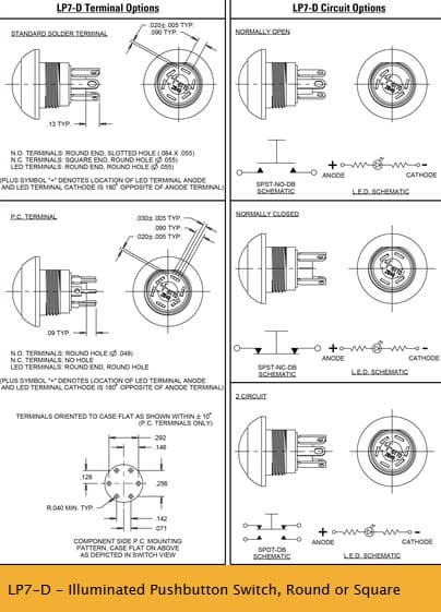 OTTO LP7-D Illuminated Pushbutton Switch Range