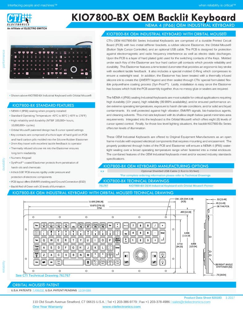 CTI OEM Backlit, Illuminated Keyboard Range
