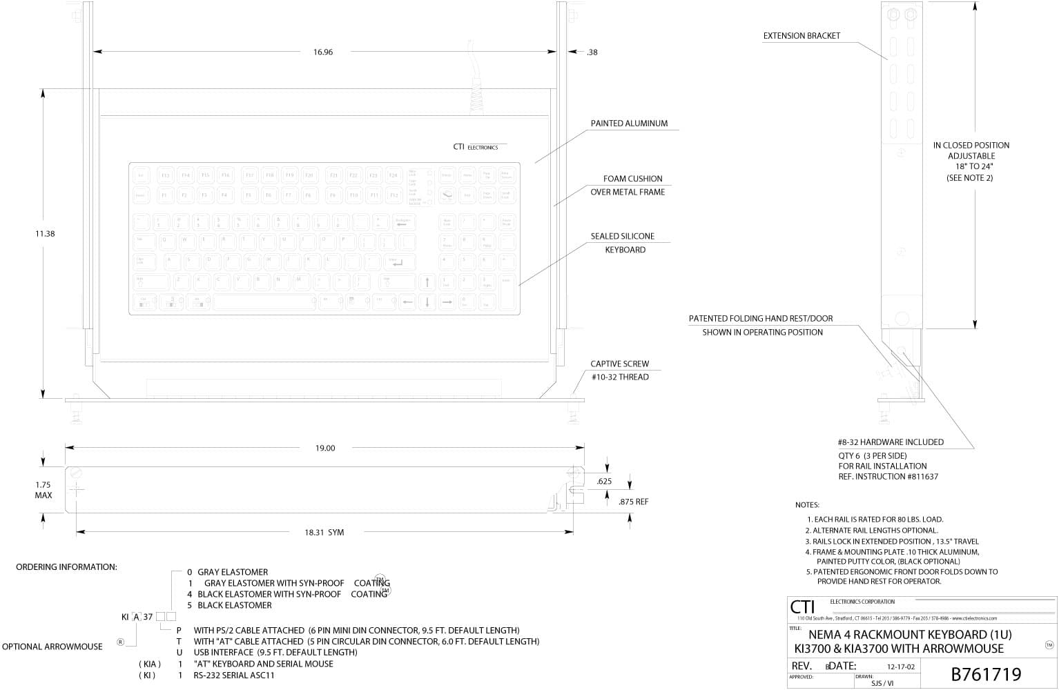 CTI Rackmount Industrial Keyboard Range