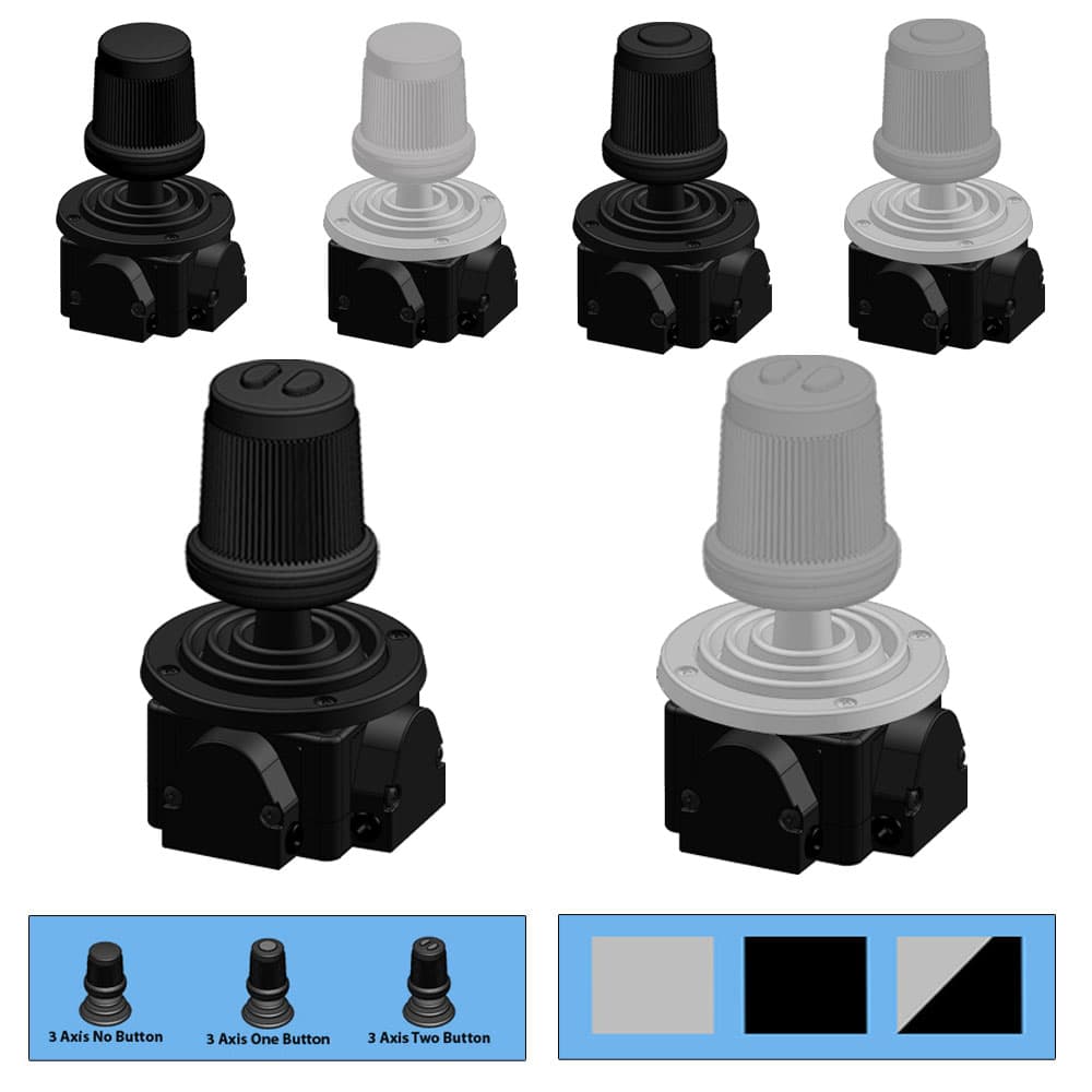 Ruffy MH Miniature Fingertip Hall Effect Joystick 3 Axis Range