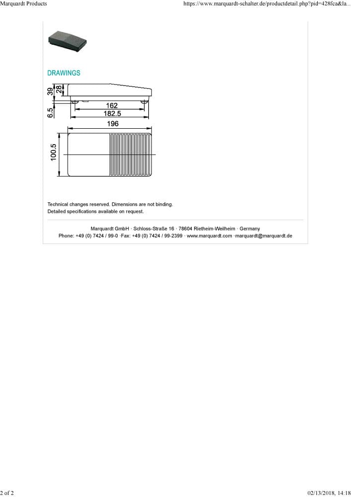 Marquardt Footswitch Series - 2410