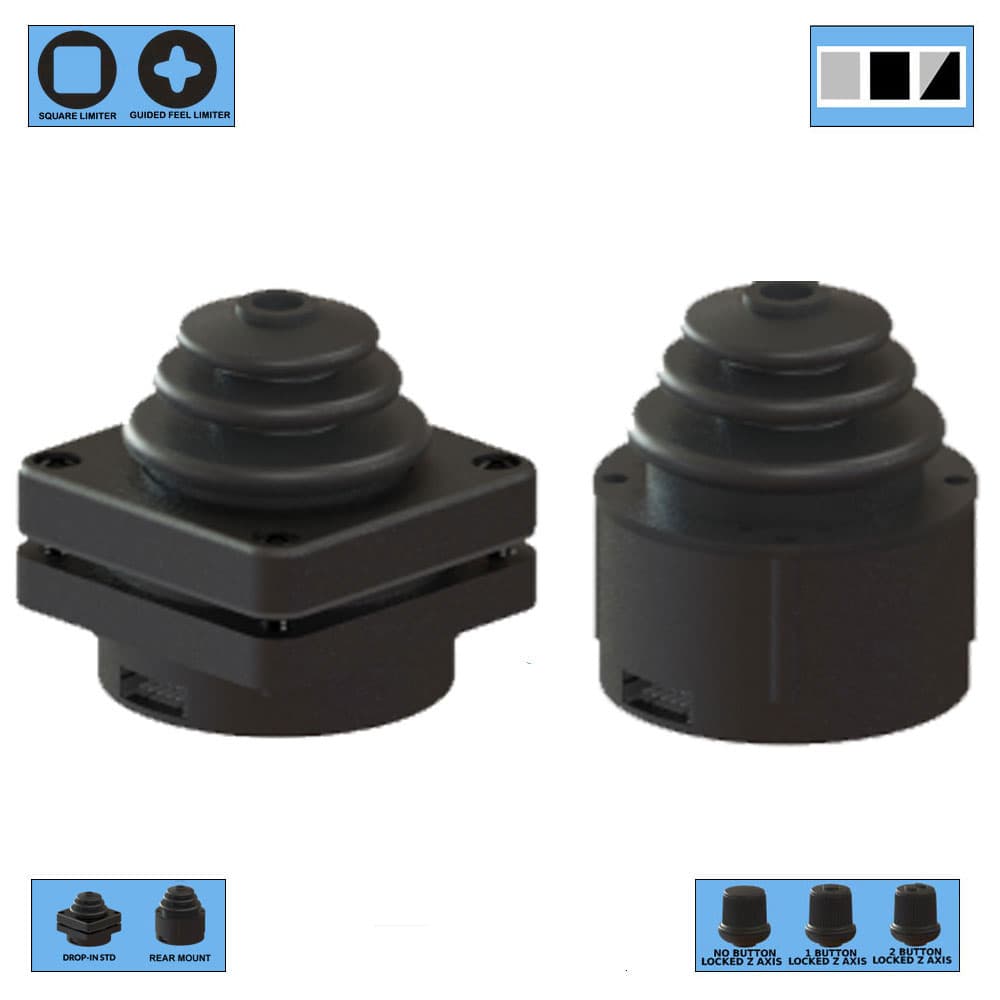 Ruffy HE3 Redundant Sensor, Fully Sealed Multi-Axis Hall Effect Joystick 3 Axis Range