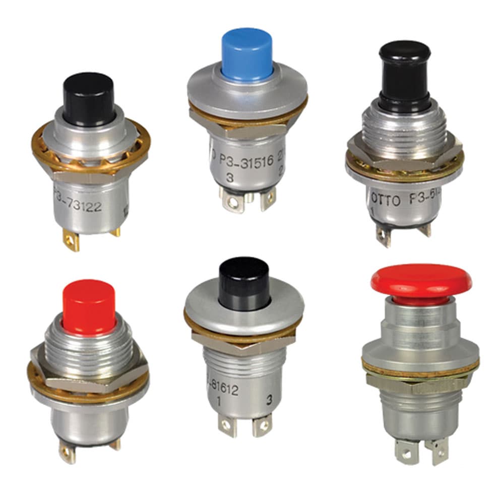 The OTTO P3 Pushbutton Switches offer Momentary or Push Pull switching actions