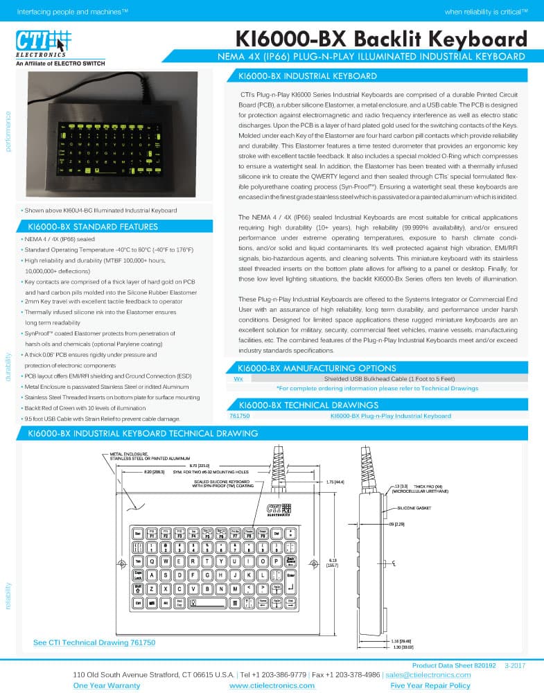 CTI OEM Backlit, Illuminated Keyboard Range