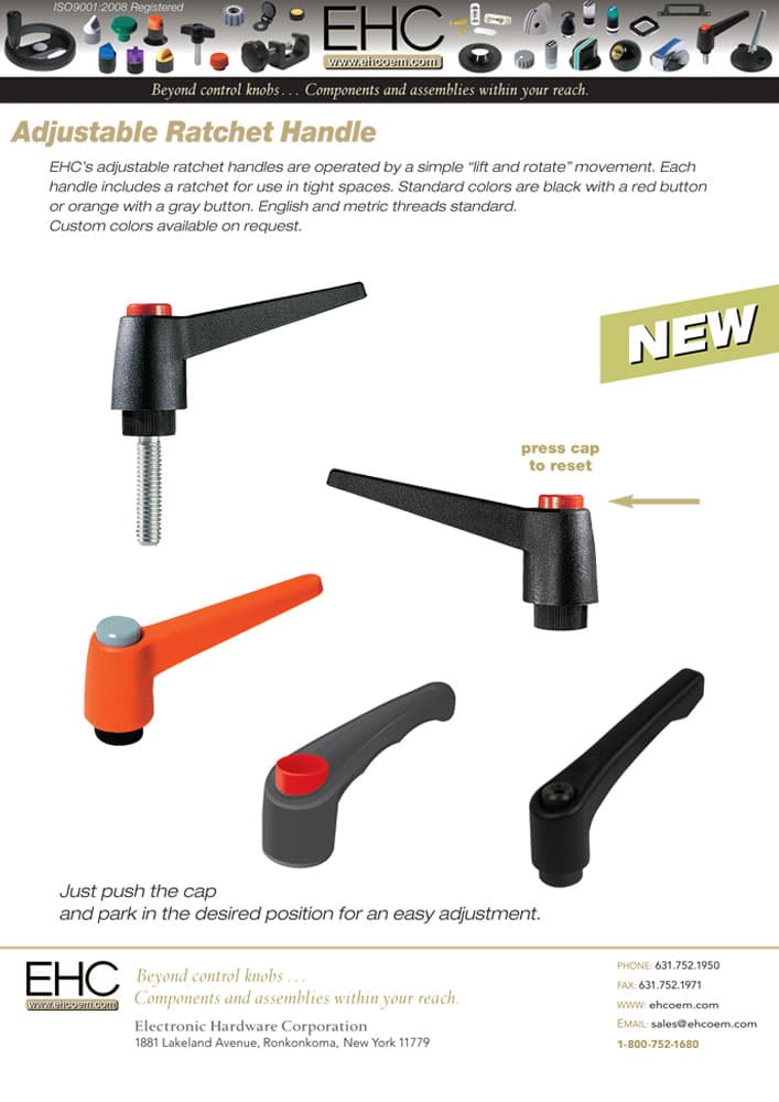EHC Knobs - Adjustable Metal Ratchet Handle Series