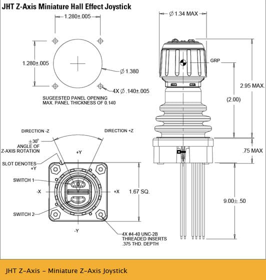 OTTO JHT Miniature Joystick Range (Z-Axis)