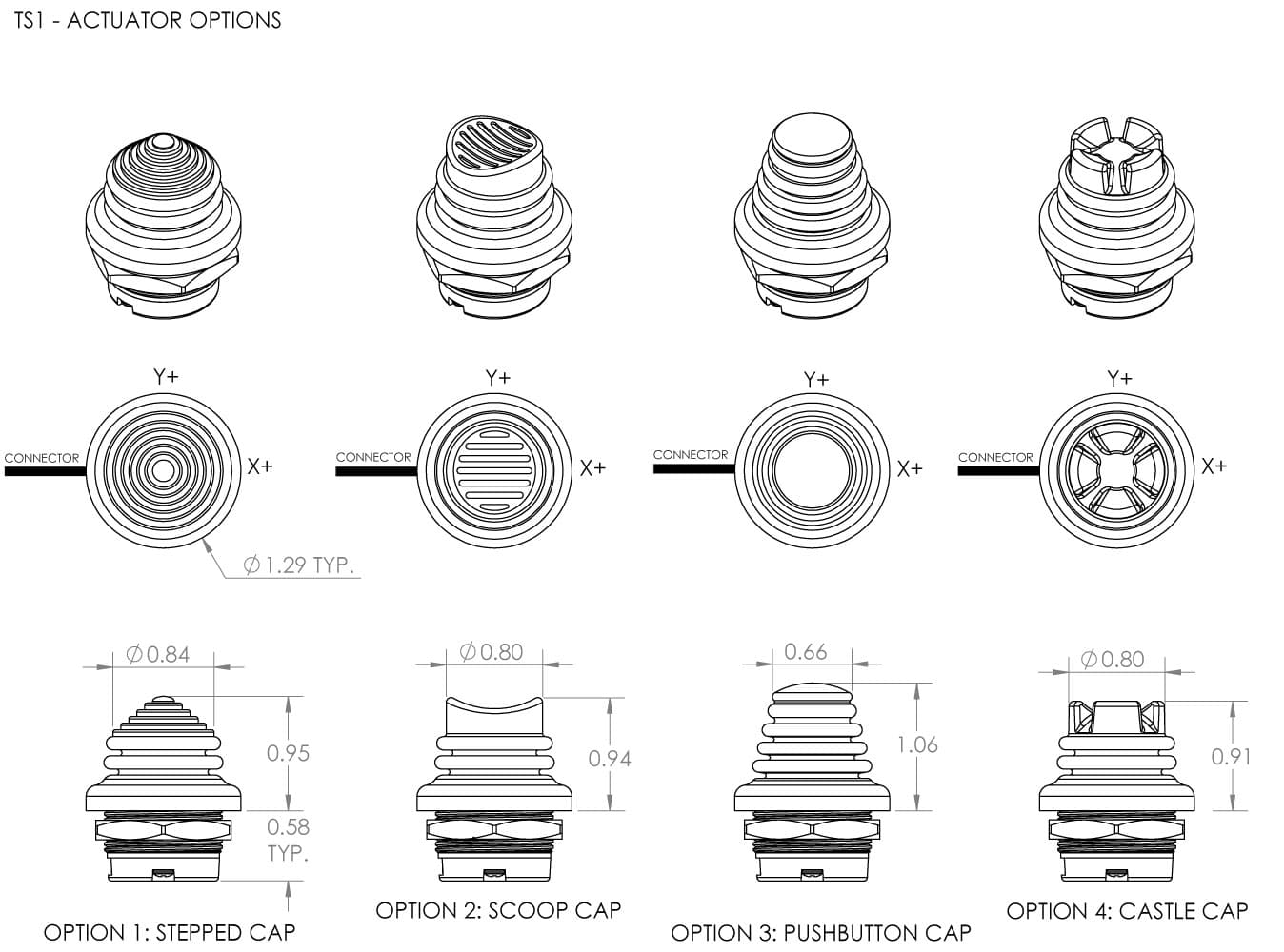 Ruffy TS1 Miniature 2 Axis Hall Effect Joysticks