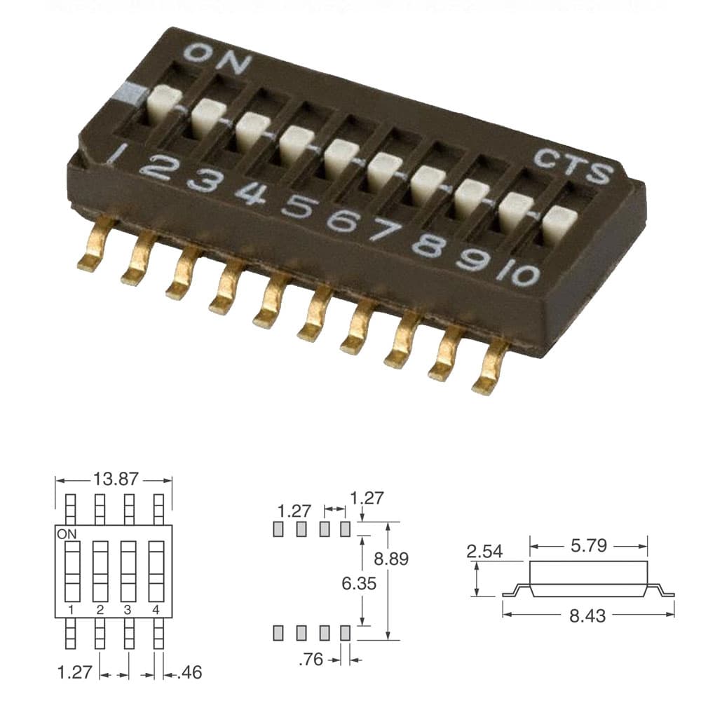 CTS Half Pitch Dip Switch 218 Series