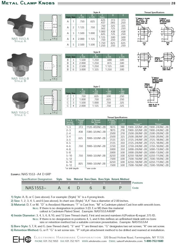 EHC Knob - Military Control Knobs - NSA Metal Clamp Knobs