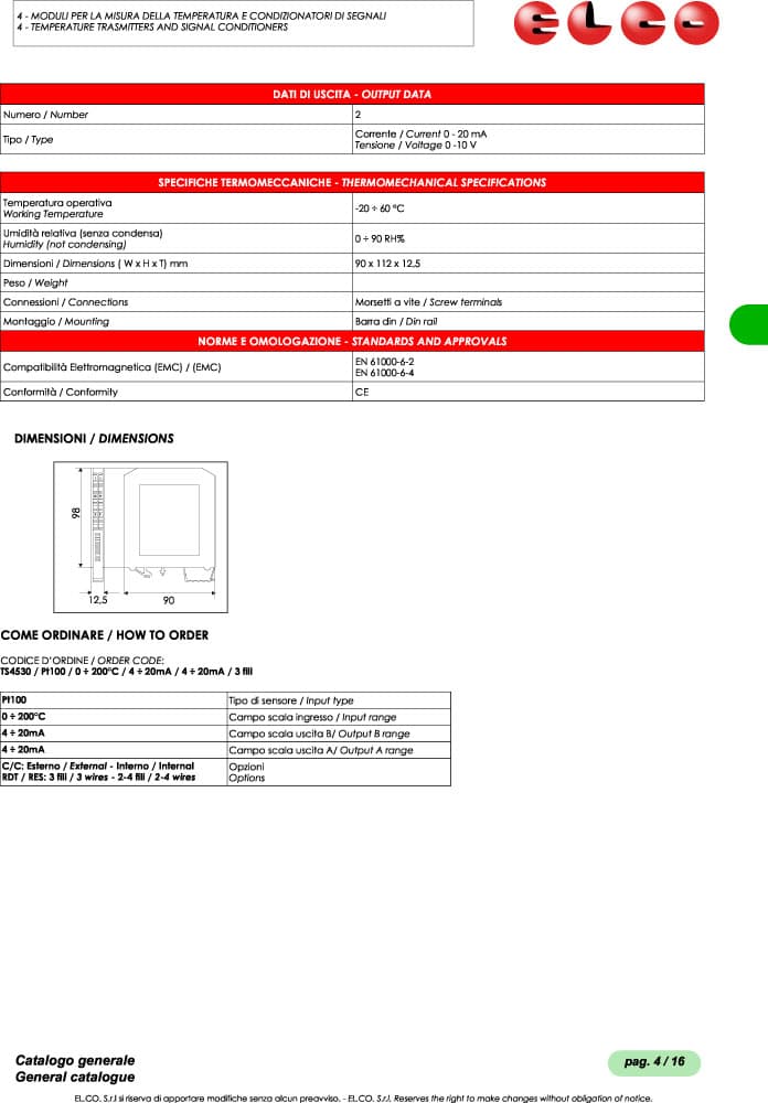 Elco Smart Signal Converter with Dip-Switch - Ts Series