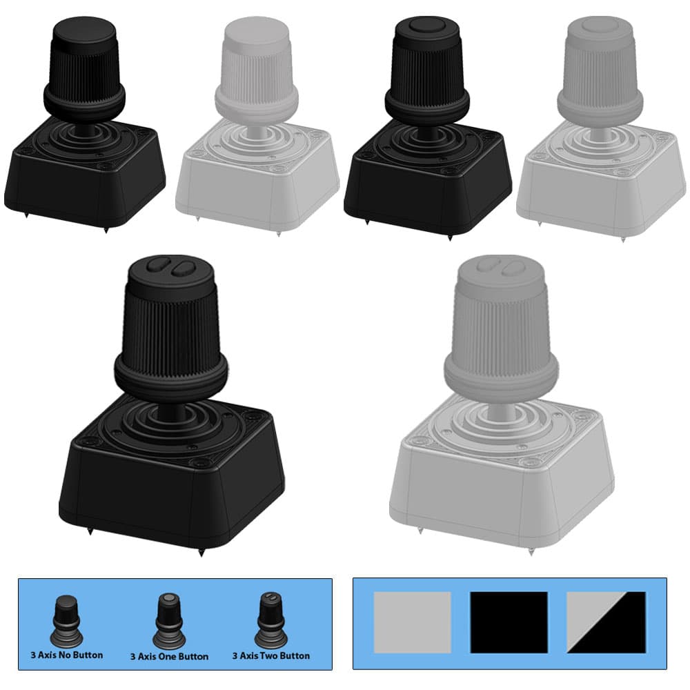 Ruffy MH Miniature Fingertip Hall Effect Joystick 3 Axis Range