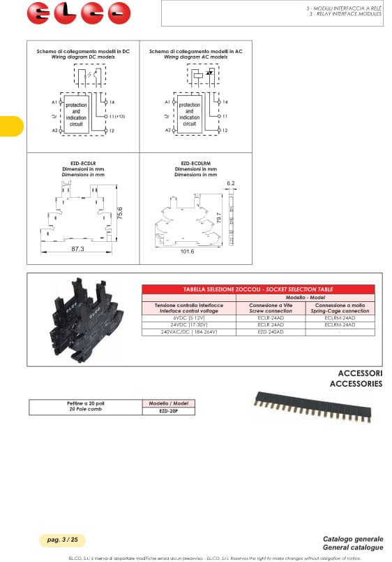 Elco Interface Modules with Solid State Relay - EZD ECLR Series